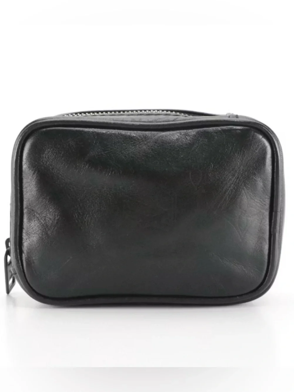 Louis Vuitton Mini Zip Around Pouch in Black Leather - Black Shadow Monogram